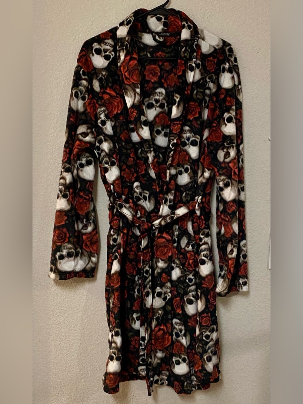 Ed Hardy Skull & Rose Print Unisex Robe - One Size Will Fit Up To XL
